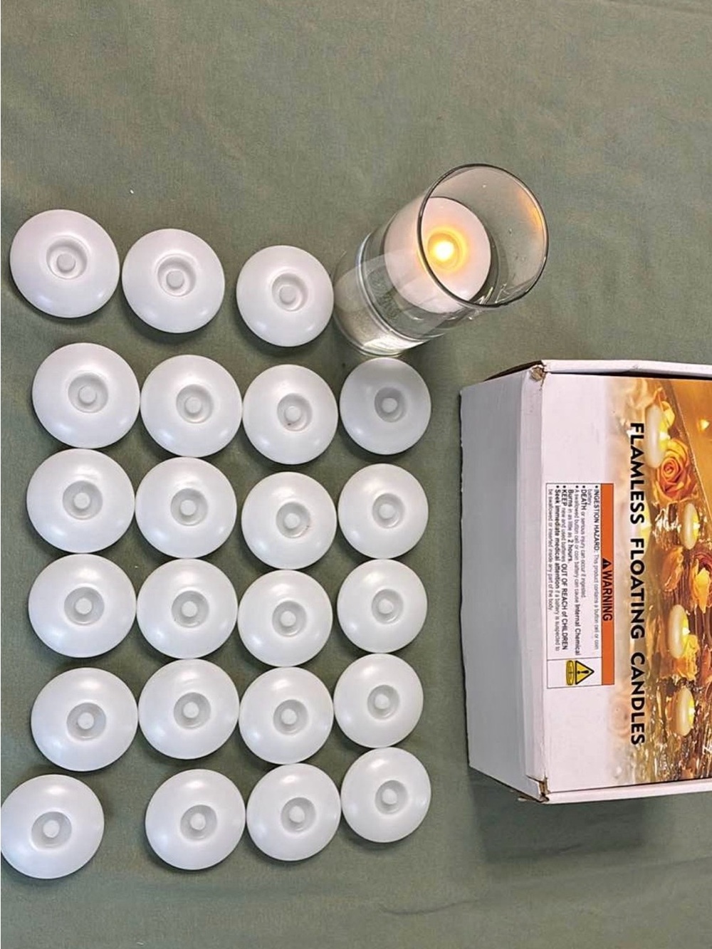 Flamless floating candles